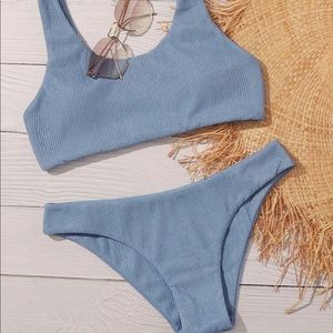 Ribbed bikini top and bottom